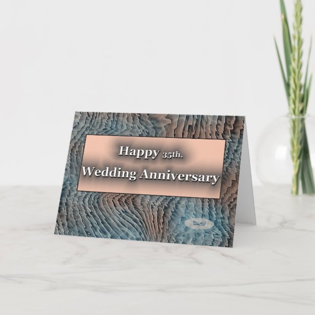 Tarjeta Feliz aniversario de bodas de coral número 35 (Anverso)