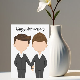 Tarjeta Feliz aniversario de bodas pareja de hombres gays