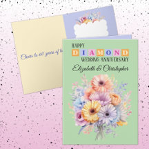 Feliz Aniversario de Diamante nombres de flores ve