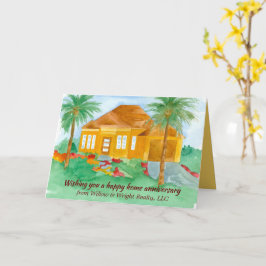 Tarjeta Feliz aniversario de hogar de Realtor Palm Trees
