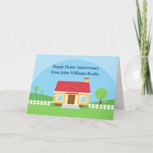 Tarjeta Feliz Aniversario de Hogar Realtor Personalizado