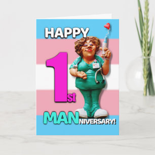 Tarjeta Feliz aniversario de hombre - Primer aniversario e