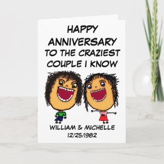 Tarjeta Feliz Aniversario de la loca pareja Personalizado