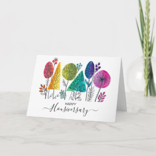 Tarjeta Feliz aniversario de la remisión a un hogar