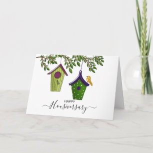 Tarjeta Feliz aniversario de la remisión a un hogar