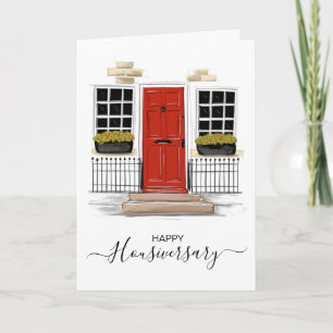 Tarjeta Feliz aniversario de la remisión a un hogar
