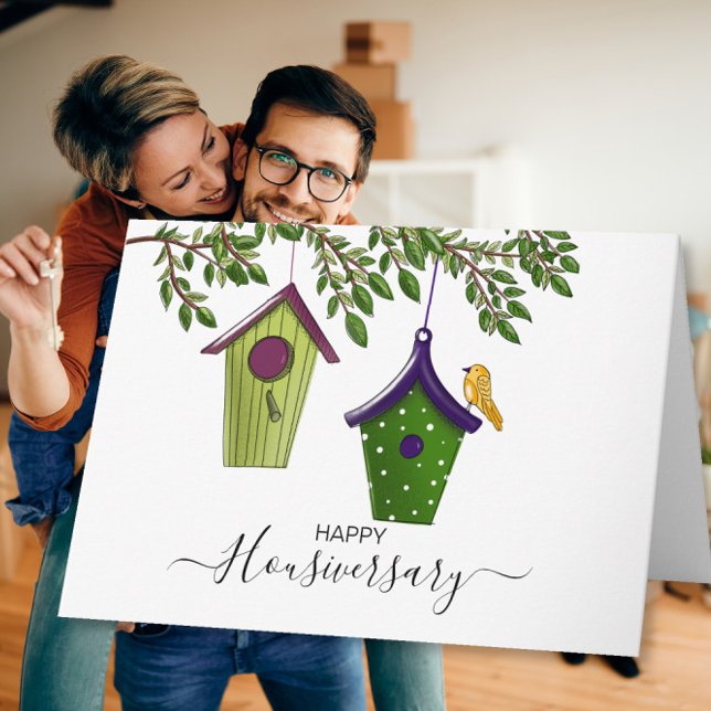 Tarjeta Feliz aniversario de la remisión a un hogar (Subido por el creador)