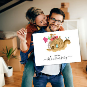 Tarjeta Feliz aniversario de la remisión a un hogar