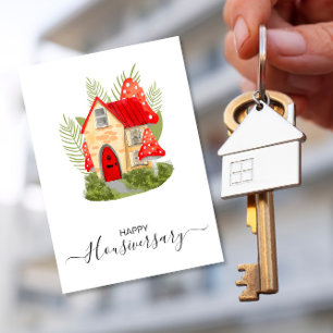Tarjeta Feliz aniversario de la remisión a un hogar
