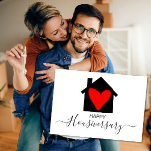 Tarjeta Feliz aniversario de la remisión a un hogar