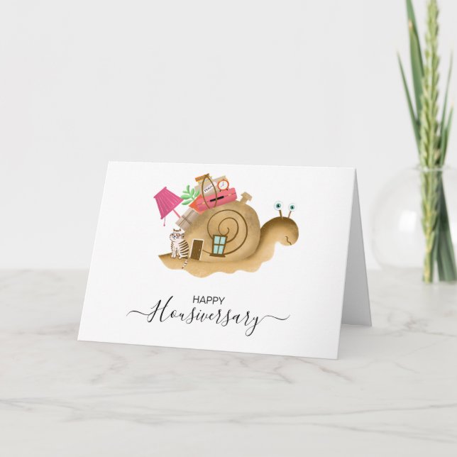 Tarjeta Feliz aniversario de la remisión a un hogar (Anverso)