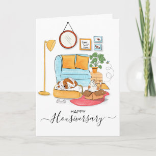 Tarjeta Feliz aniversario de la remisión a un hogar