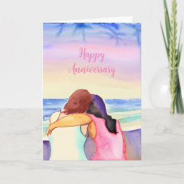 Tarjeta Feliz aniversario de Lesbiana Personalizada