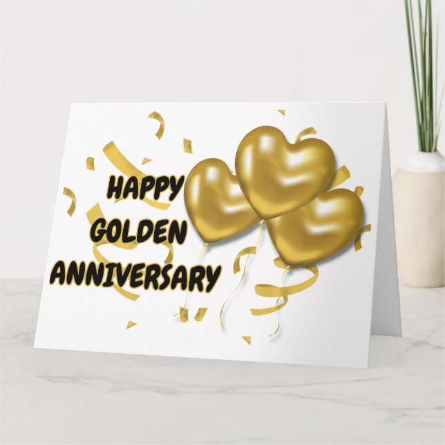 Tarjeta Feliz aniversario de oro (Anverso)