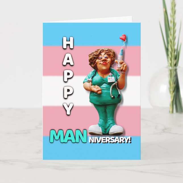 Tarjeta Feliz aniversario de testosterona - Manniversary (Anverso)