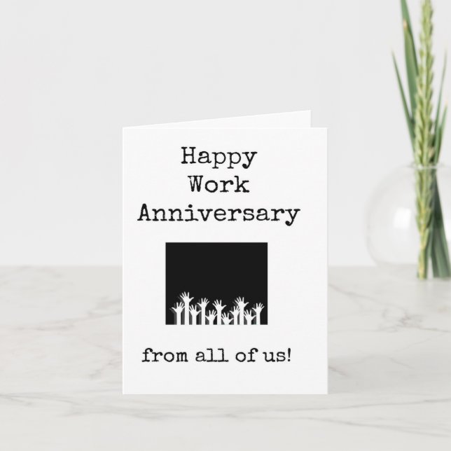 Tarjeta Feliz aniversario de trabajo de todos nosotros (Anverso)