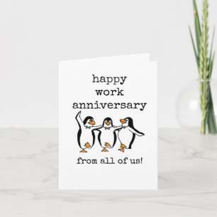 Tarjeta Feliz aniversario de trabajo de todos nosotros, ta