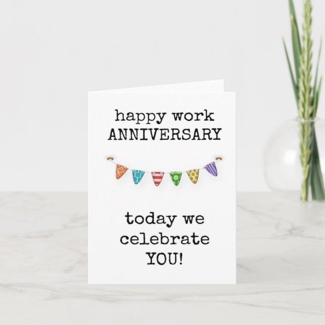 Tarjeta Feliz Aniversario del Trabajo, Hoy Te Celebramos (Anverso)