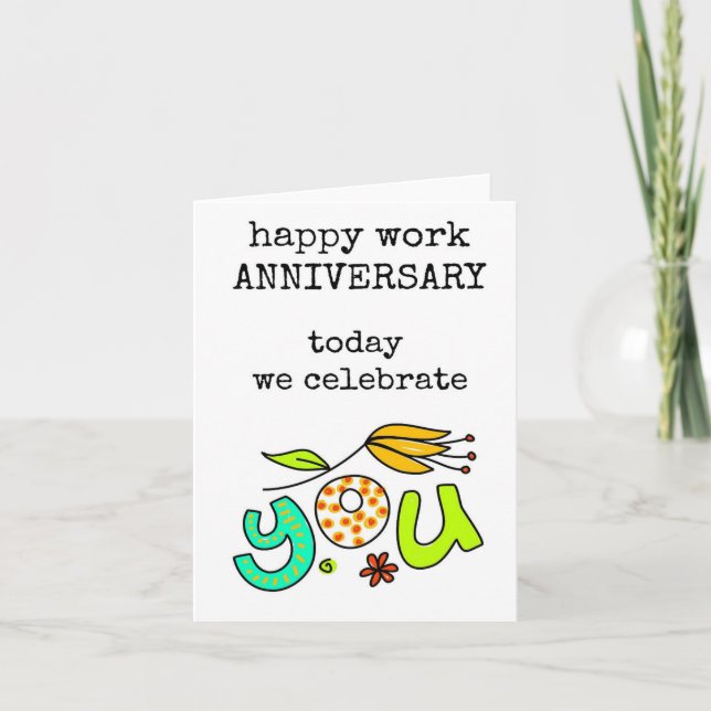 Tarjeta Feliz Aniversario del Trabajo, Hoy Te Celebramos (Anverso)