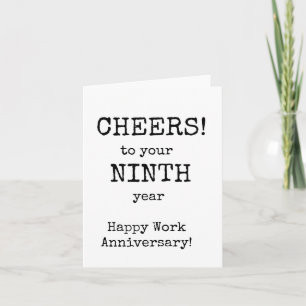 Tarjeta Feliz Aniversario del Trabajo, Noveno Año