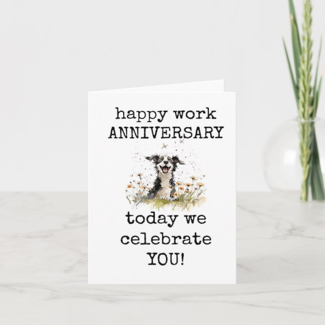 Tarjeta Feliz Aniversario del Trabajo, Te Celebras, Tarjet (Anverso)