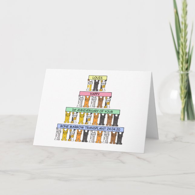 Tarjeta Feliz aniversario del trasplante de médula ósea Lo (Anverso)