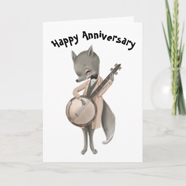 Tarjeta Feliz aniversario divertido y romántico (Anverso)