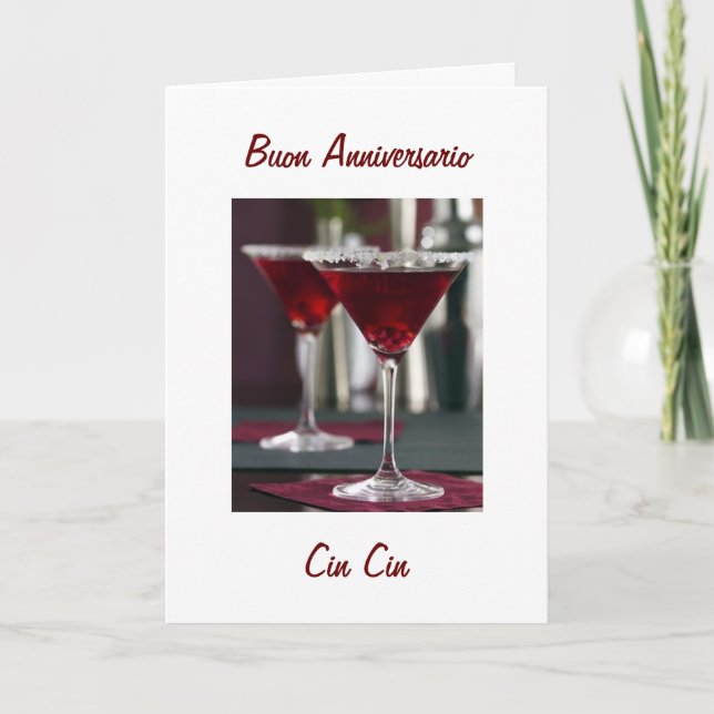 TARJETA FELIZ ANIVERSARIO EN ITALIANO BUON ANIVERSARIO (Anverso)