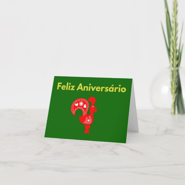 Tarjeta Feliz Aniversário, feliz cumpleaños de Portugal (Anverso)