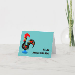 Tarjeta Feliz Aniversário, feliz cumpleaños de Portugal