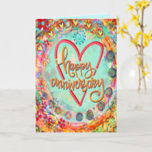 Feliz aniversario floral caprichoso y lindo