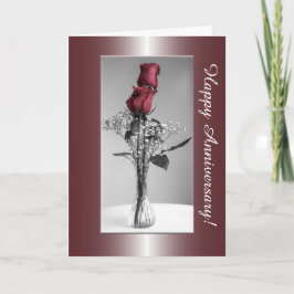Tarjeta Feliz Aniversario | Fotografía de Dos Rosas Rojas