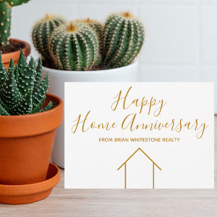 Tarjeta Feliz Aniversario Happy Home Compañía de Bienes Ra