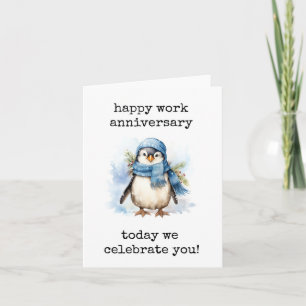 Tarjeta Feliz aniversario laboral, Celebra tú, Pingüino