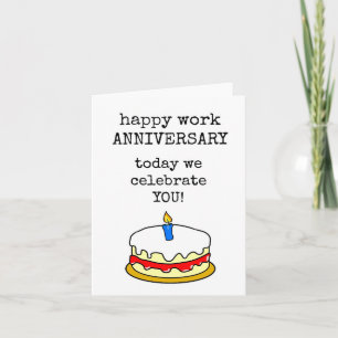 Tarjeta Feliz aniversario laboral, Celebra tú, Tarta, Tarj