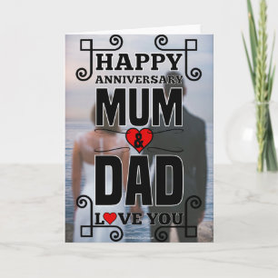 Tarjeta Feliz aniversario, mamá y papá