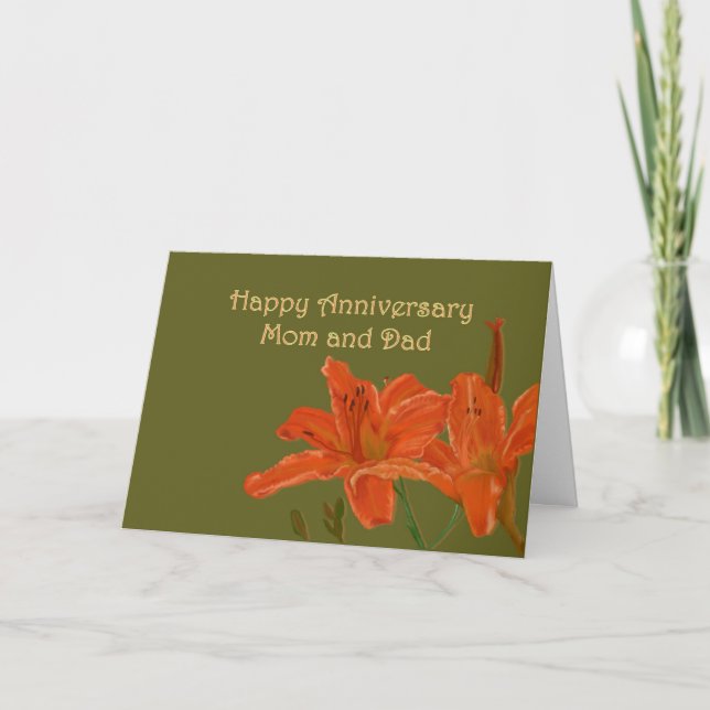 Tarjeta Feliz aniversario, mamá y papá (Anverso)