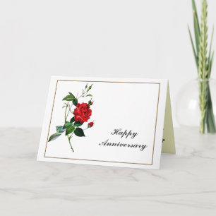 Tarjeta Feliz aniversario Red Rose, Pierre Joseph Redouté