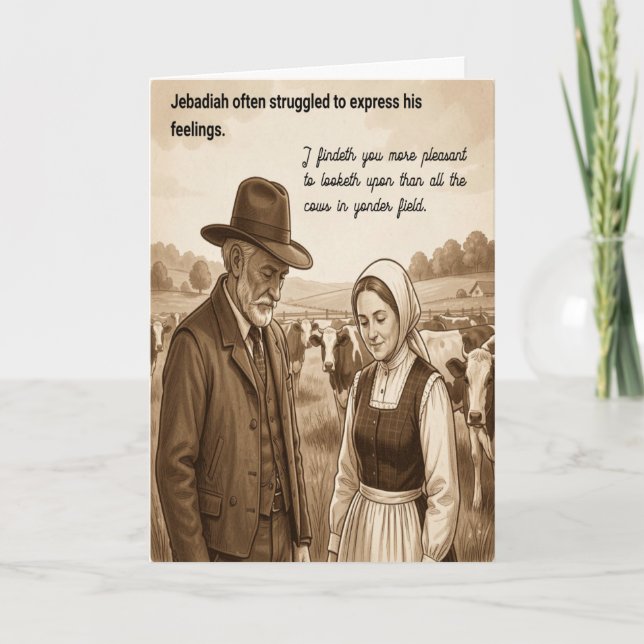 Tarjeta Feliz aniversario sentimientos incómodos (Anverso)