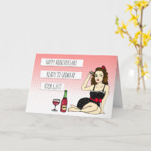 Feliz aniversario, Sexy Flirty Retro Lady in Bow