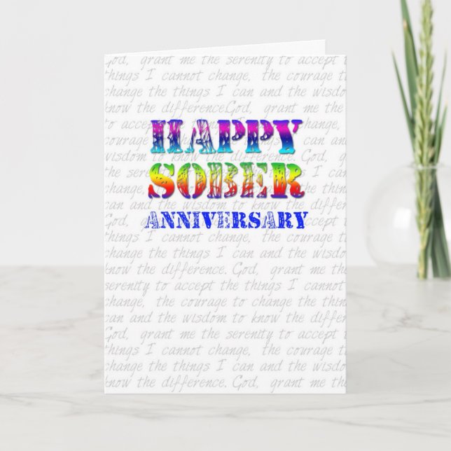 Tarjeta Feliz Aniversario Sobrio (Anverso)