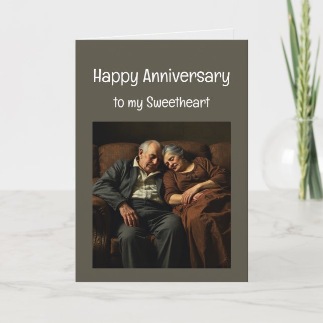 Tarjeta Feliz Aniversario Uno me encanta el dulce gracioso (Anverso)
