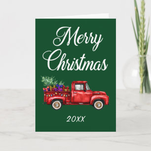 Tarjeta Feliz Año de Navidad Viejos Regalos de Árboles de