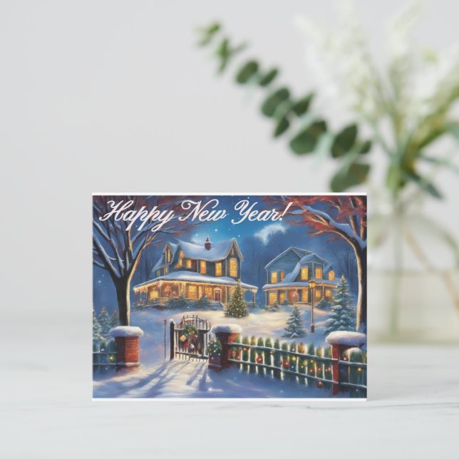 Tarjeta Feliz Año Nuevo (Anverso de pie)