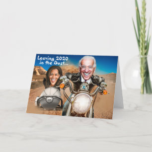 Tarjeta Feliz Año Nuevo 2021, Biden & Harris Bikers
