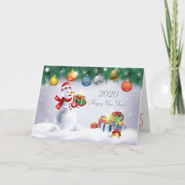 Tarjeta ¡Feliz Año Nuevo 2024! Festival de vacaciones de i (Anverso)