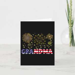 Tarjeta Feliz Año Nuevo 2025 Abuela Bandera Americana Fami