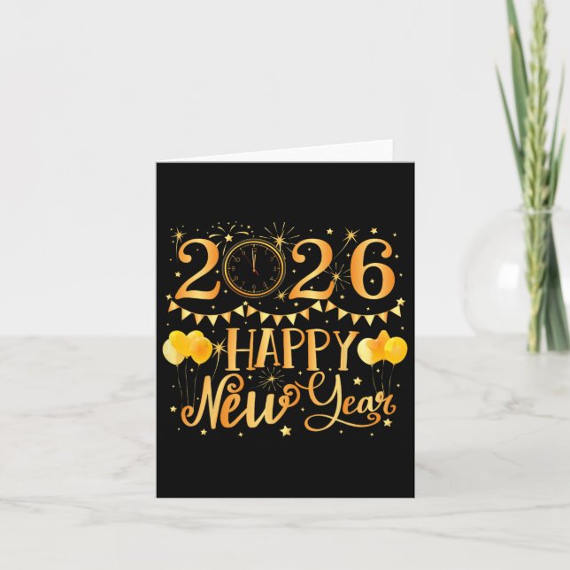 Tarjeta Feliz Año Nuevo 2026 (Anverso)