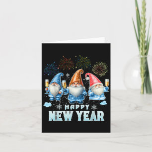 Tarjeta Feliz Año Nuevo 2026 a los Fiestas de familia Gnom