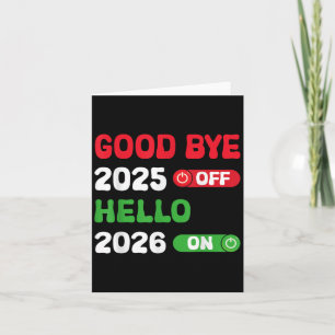 Tarjeta Feliz Año Nuevo 2026 Adiós 2025 Hola 2026 